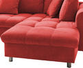 ECKSOFA Rot Mikrofaser  - Chromfarben/Rot, Design, Kunststoff/Textil (250/190cm) - Livetastic