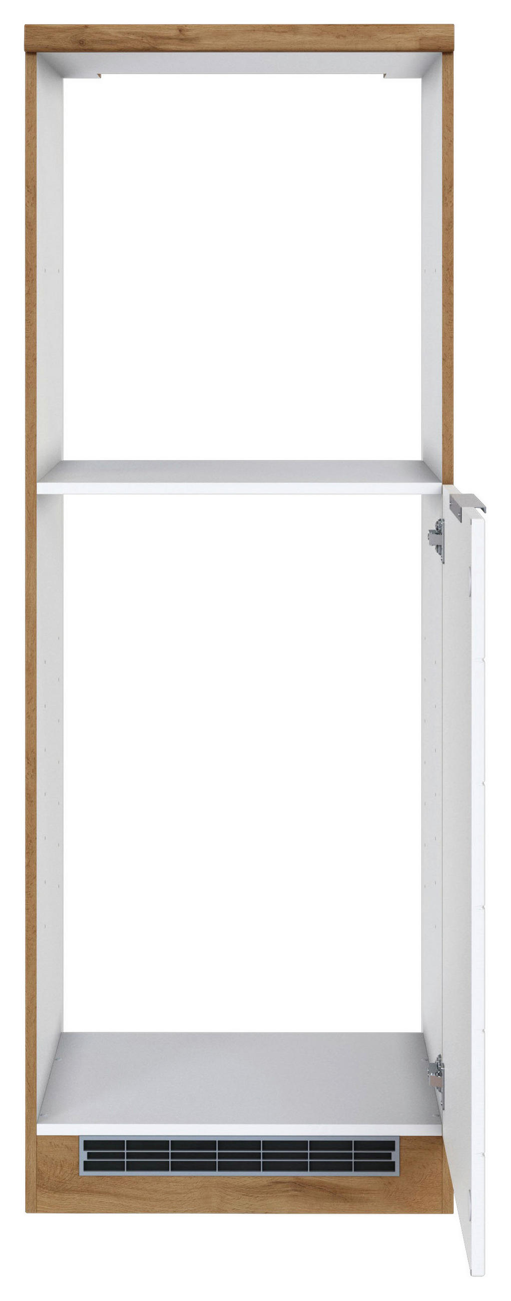 GERÄTEUMBAUSCHRANK 60/166/60 cm in Weiss, Eiche Wotan - Weiss/Eiche Wotan, Design, Holzwerkstoff/Metall (60/166/60cm) - Held