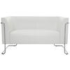 2-SITZER-SOFA in Lederlook Weiß  - Silberfarben/Weiß, MODERN, Textil/Metall (130/71/74cm) - MID.YOU