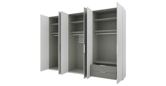 DREHTÜRENSCHRANK 300/223/62 cm 6-türig Grau - Alufarben/Grau, KONVENTIONELL, Glas/Holzwerkstoff (300/223/62cm) - Novel