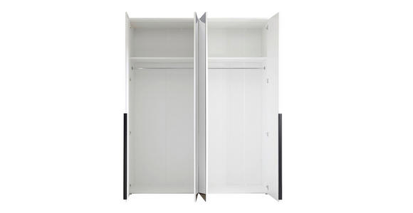 DREHTÜRENSCHRANK  in Weiß  - Schwarz/Weiß, MODERN, Glas/Holzwerkstoff (180/225/52cm) - Carryhome