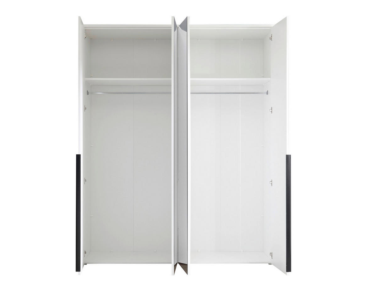 DREHTÜRENSCHRANK  in Weiß  - Schwarz/Weiß, MODERN, Glas/Holzwerkstoff (180/225/52cm) - Carryhome