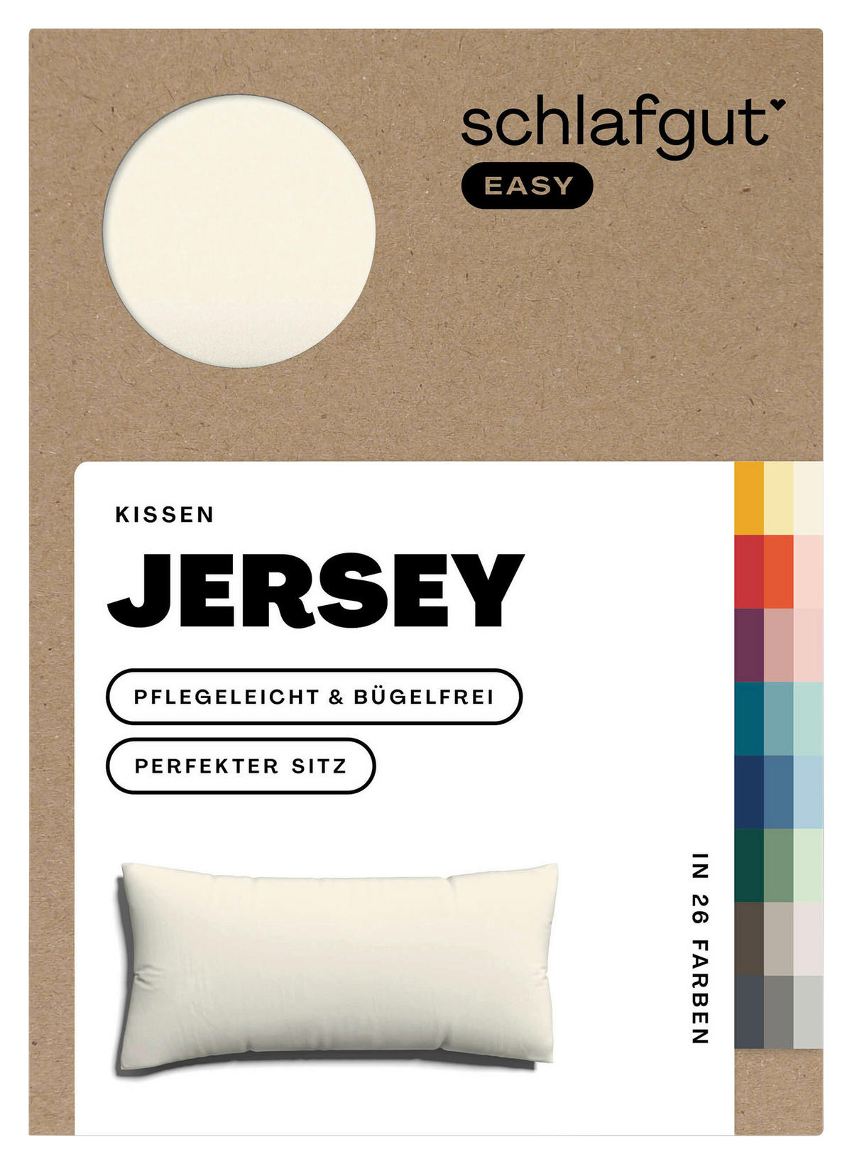 KOPFPOLSTERBEZUG EASY JERSEY 40/80 cm  - Hellgelb, Basics, Textil (40/80cm) - Schlafgut