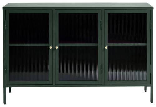 SIDEBOARD grön, guldfärgad  132/85/40 cm  - grön/guldfärgad, Design, metall/glas (132/85/40cm) - Lomoco