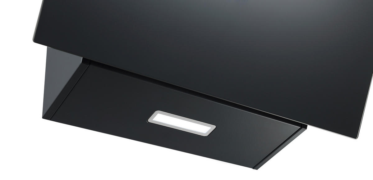 DUNSTABZUGSHAUBE CH69090SA+  - Schwarz, Trend, Glas/Metall (90/76,4-114,4/38,2cm) - Respekta