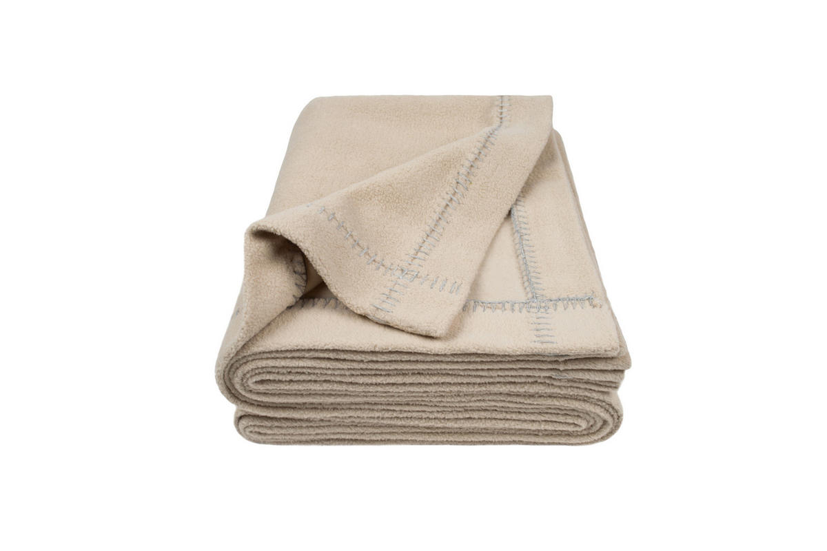 FLEECEDECKE Soft Greeny 140/190 cm  - Beige, KONVENTIONELL, Textil (140/190cm) - Zoeppritz