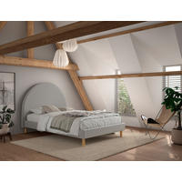 KINDER-/JUNIORBETT 140/200 cm  in Grau  - Naturfarben/Grau, ROMANTIK / LANDHAUS, Holz/Textil (140/200cm) - MID.YOU