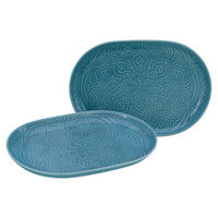 SERVIERPLATTEN-SET  - Hellblau, Trend, Keramik - Creatable