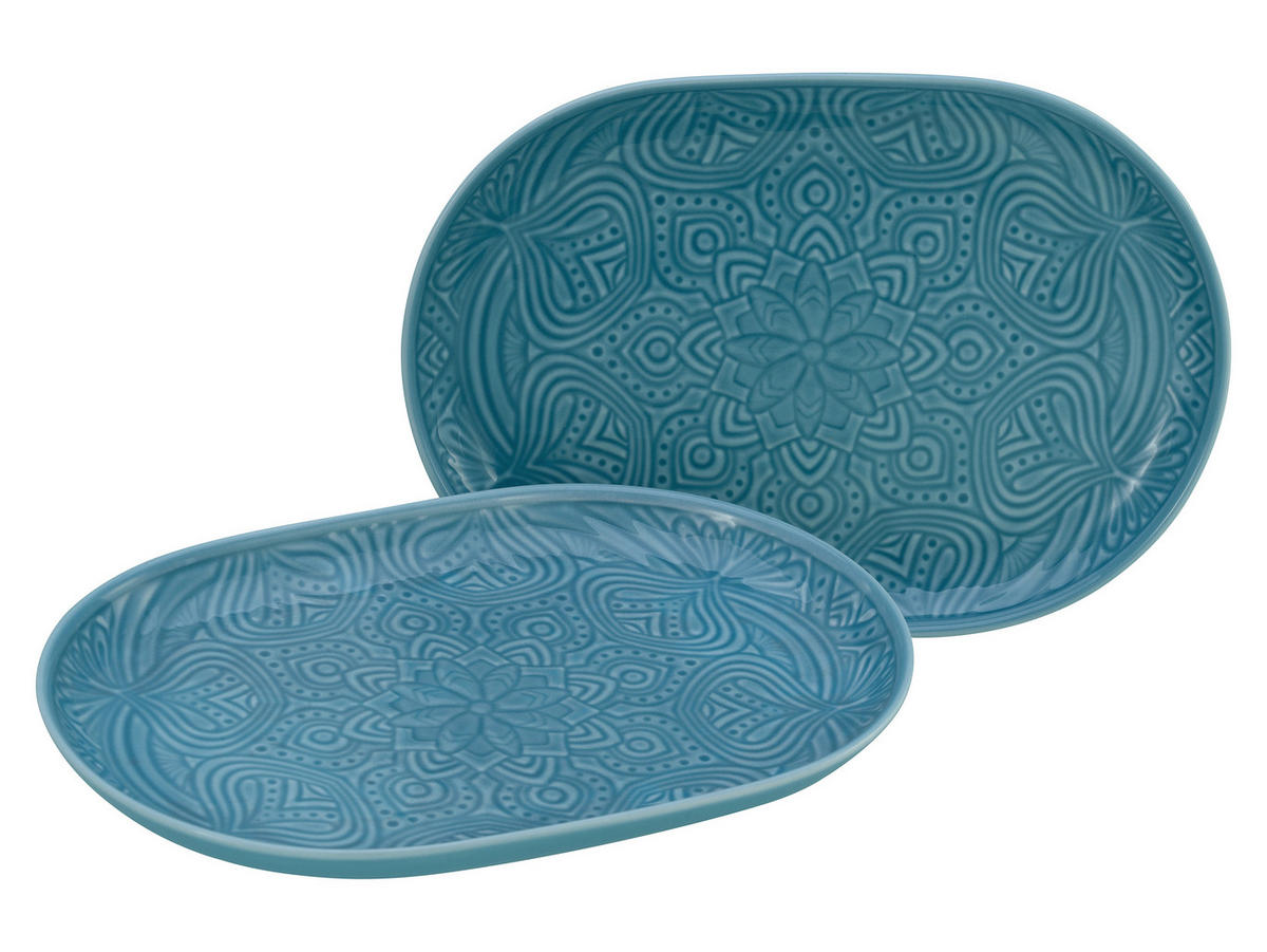 SERVIERPLATTEN-SET  - Hellblau, Trend, Keramik - Creatable