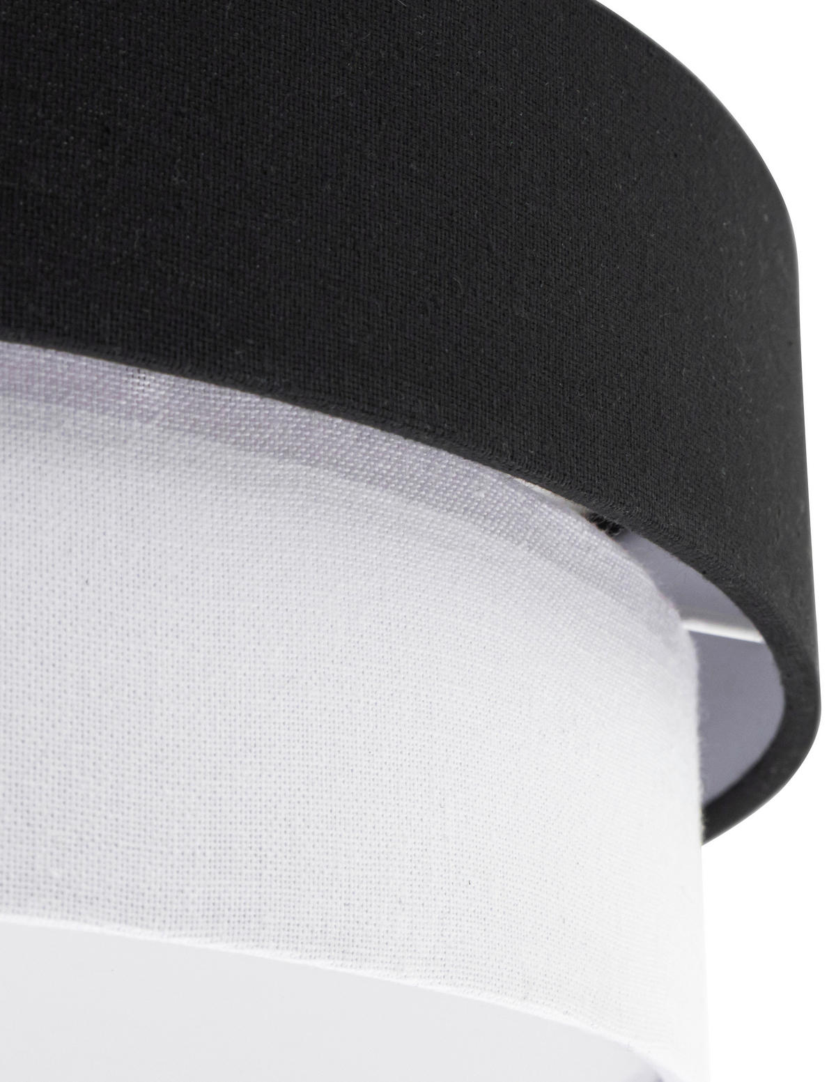 DECKENLEUCHTE  45/13 cm    - Schwarz/Weiß, MODERN, Kunststoff/Textil (45/13cm) - Novel