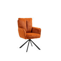 ARMLEHNSTUHL  in Eisen Plüsch  - Schwarz/Orange, Design, Textil/Metall (62/95/67cm) - Novel