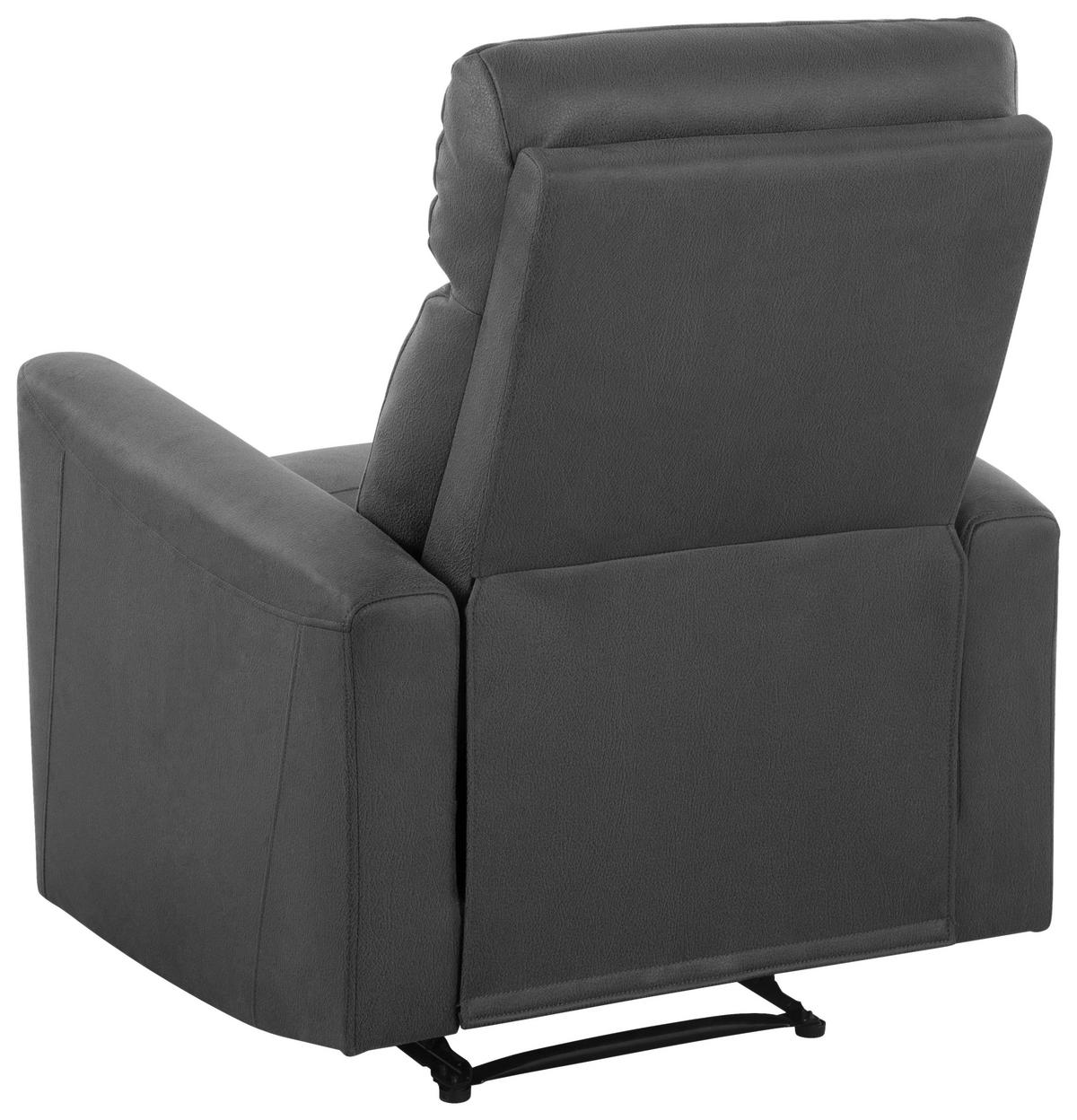 SITZGARNITUR Mikrofaser Grau  - Schwarz/Grau, Design, Textil/Metall - Livetastic