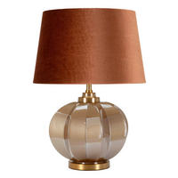 TISCHLEUCHTE   - Goldfarben/Braun, Basics, Glas/Textil (40.5/57/40.5cm)