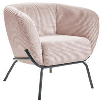 COCKTAILSESSEL in Cord Rosa  - Rosa, Design, Textil (79/71/74cm) - Lomoco
