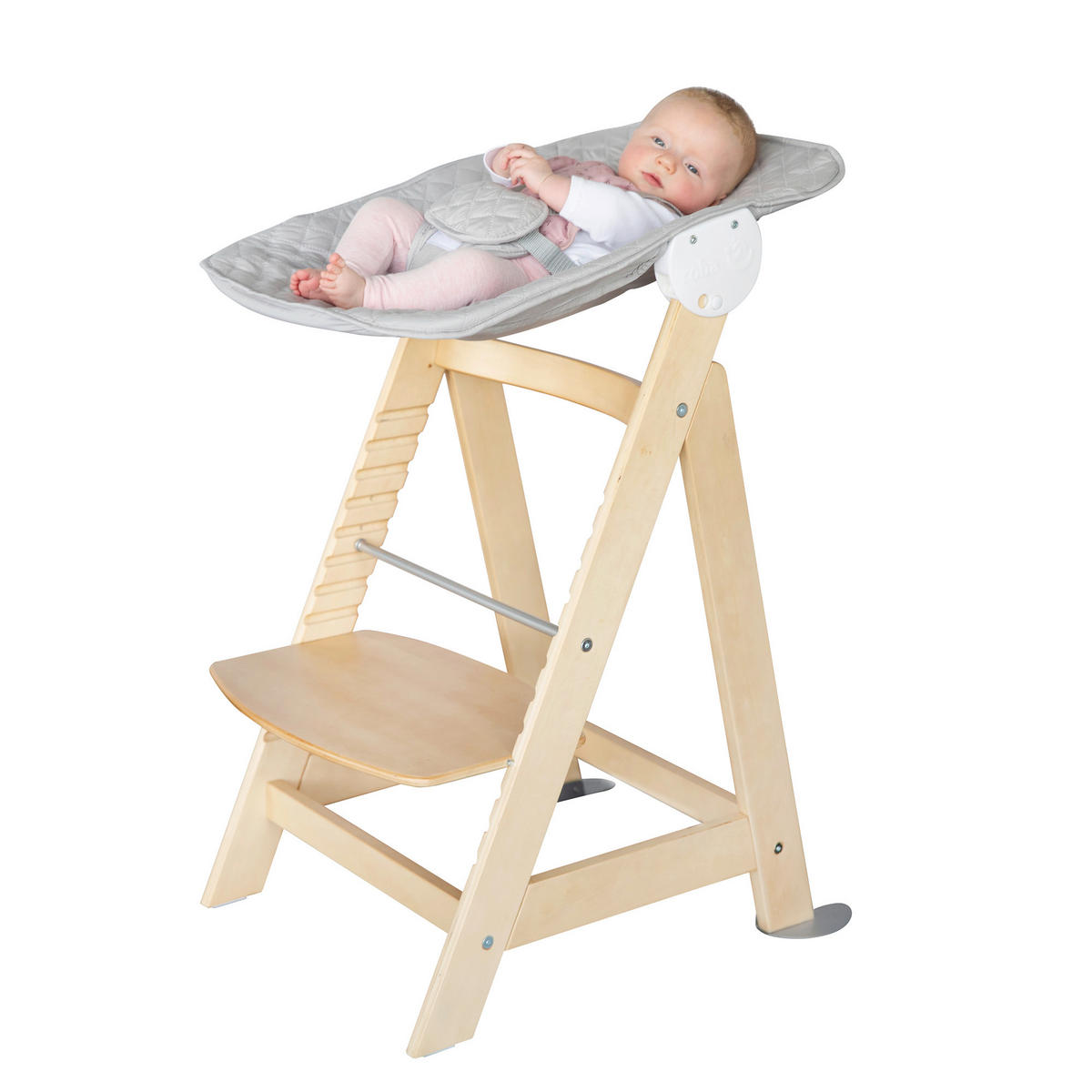 HOCHSTUHL roba Style Born Up Grau, Naturfarben, Silberfarben Grau/Natur  - Silberfarben/Naturfarben, Basics, Holzwerkstoff/Textil (52/94/66,5cm) - Roba