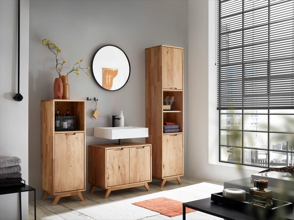 WASCHBECKENUNTERSCHRANK 70/60/40 cm  - Wildeiche, Basics, Holz (70/60/40cm) - Linea Natura