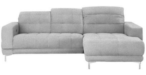 ECKSOFA in Webstoff Hellgrau  - Chromfarben/Hellgrau, Design, Textil/Metall (260/187cm) - Xora