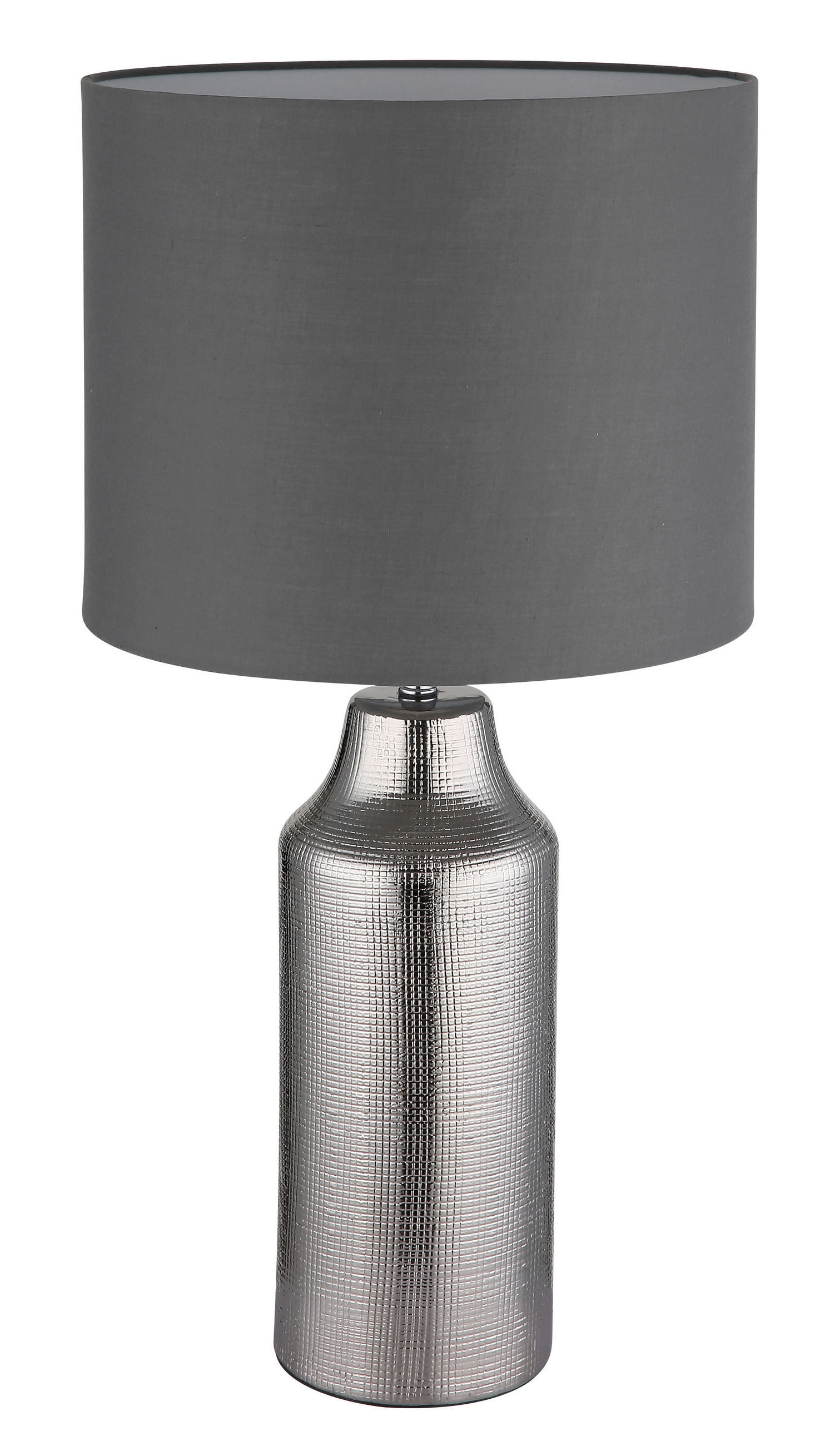 BORDSLAMPA ELDEN 30,5/61 cm   - vit/silver, Basics, textil/plast (30,5/61cm) - Globo