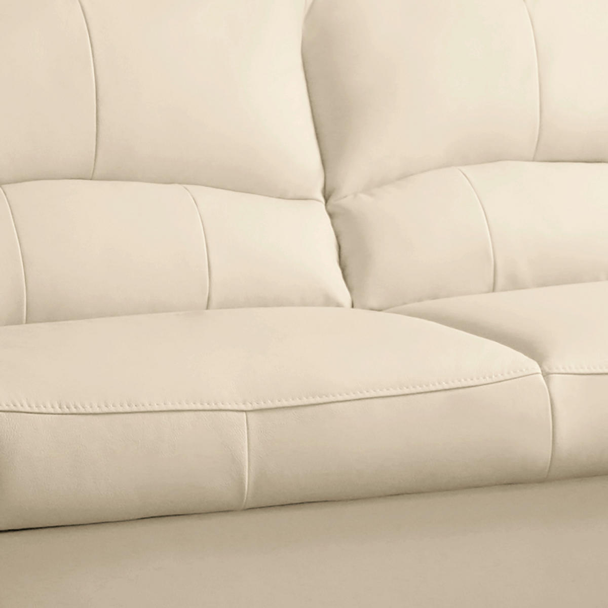 ECKSOFA 227/168 cm TILO in Lederlook Creme Bettkasten  227/168 cm  - Creme/Schwarz, Design, Kunststoff/Textil (227/168cm) - Livetastic