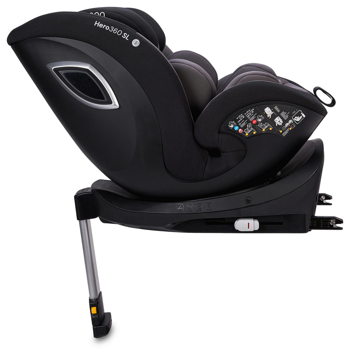 REBOARDER-KINDERSITZ HERO360 SL Twill Black  - Schwarz, Basics, Kunststoff/Textil (44/65/55cm) - Osann