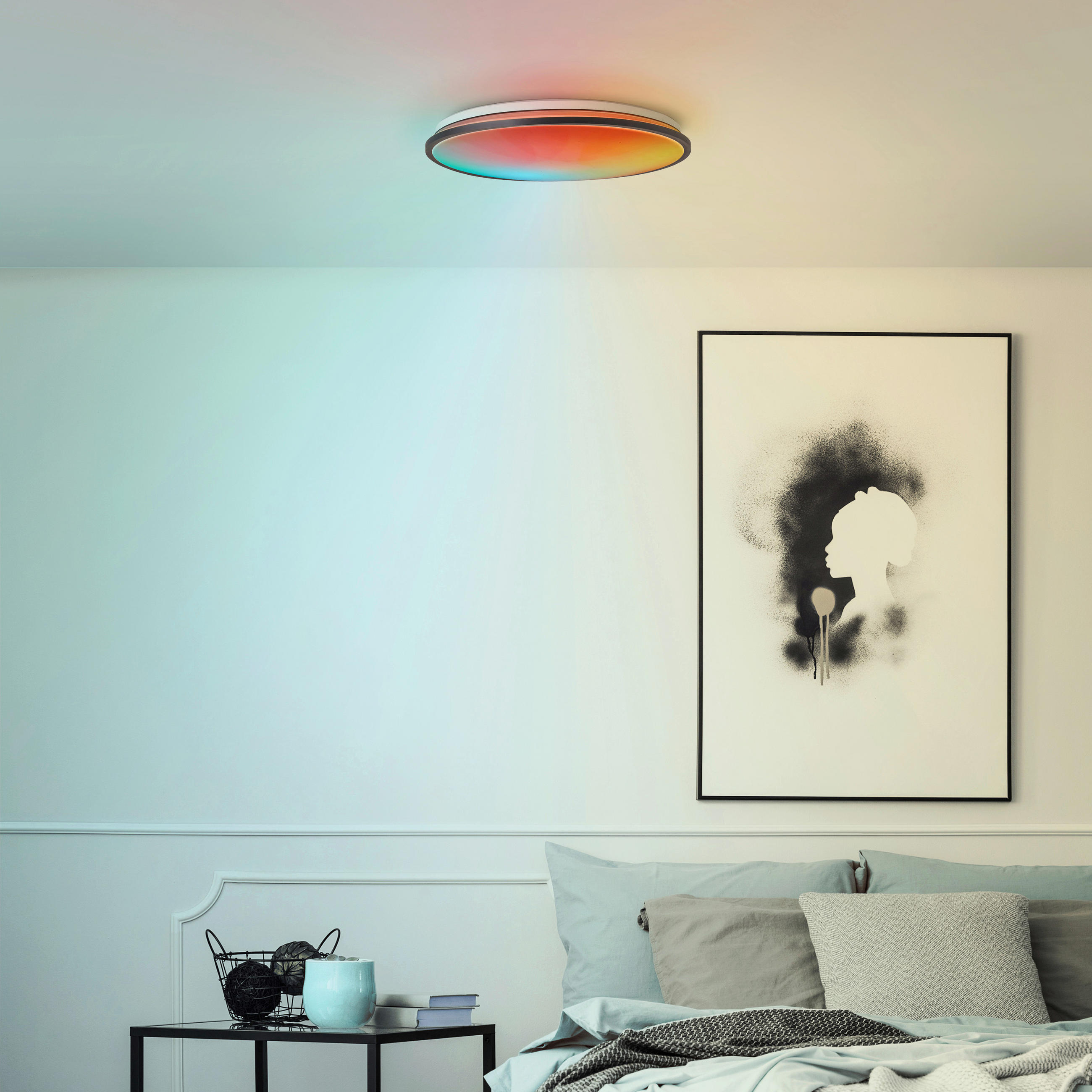 STROPNA LED-SVETILKA  Heida 30 W/3000 lm/3000-6500 K/230 V/ - črna, Basics, kovina/umetna masa (49/7,5cm)