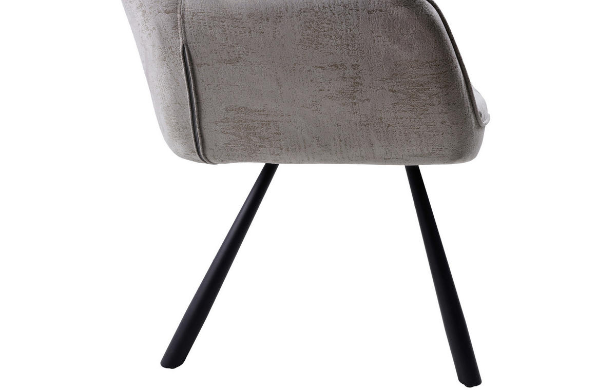 SITZBANK 177,5/87/64 cm Struktur Grau  - Schwarz/Grau, Design, Textil/Metall (177,5/87/64cm) - Hom`in