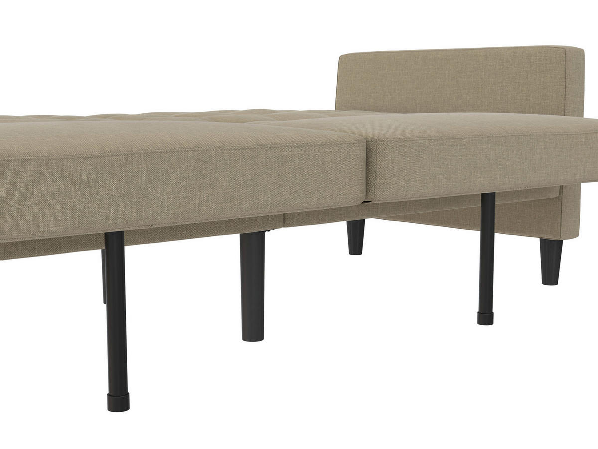 SCHLAFSOFA Webstoff, Leinenoptik Cappuccino  - Schwarz/Cappuccino, Basics, Kunststoff/Textil (207/86/86cm) - Livetastic