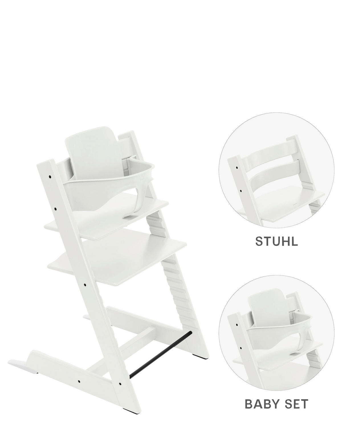 HOCHSTUHL-SET Tripp Trapp Bundles  - Weiss, Basics, Holz (83/57/46cm) - Stokke