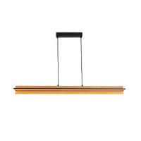 LED-HÄNGELEUCHTE Nunki 114/12/150 cm   - Schwarz/Kieferfarben, Design, Holz/Kunststoff (114/12/150cm) - Novel