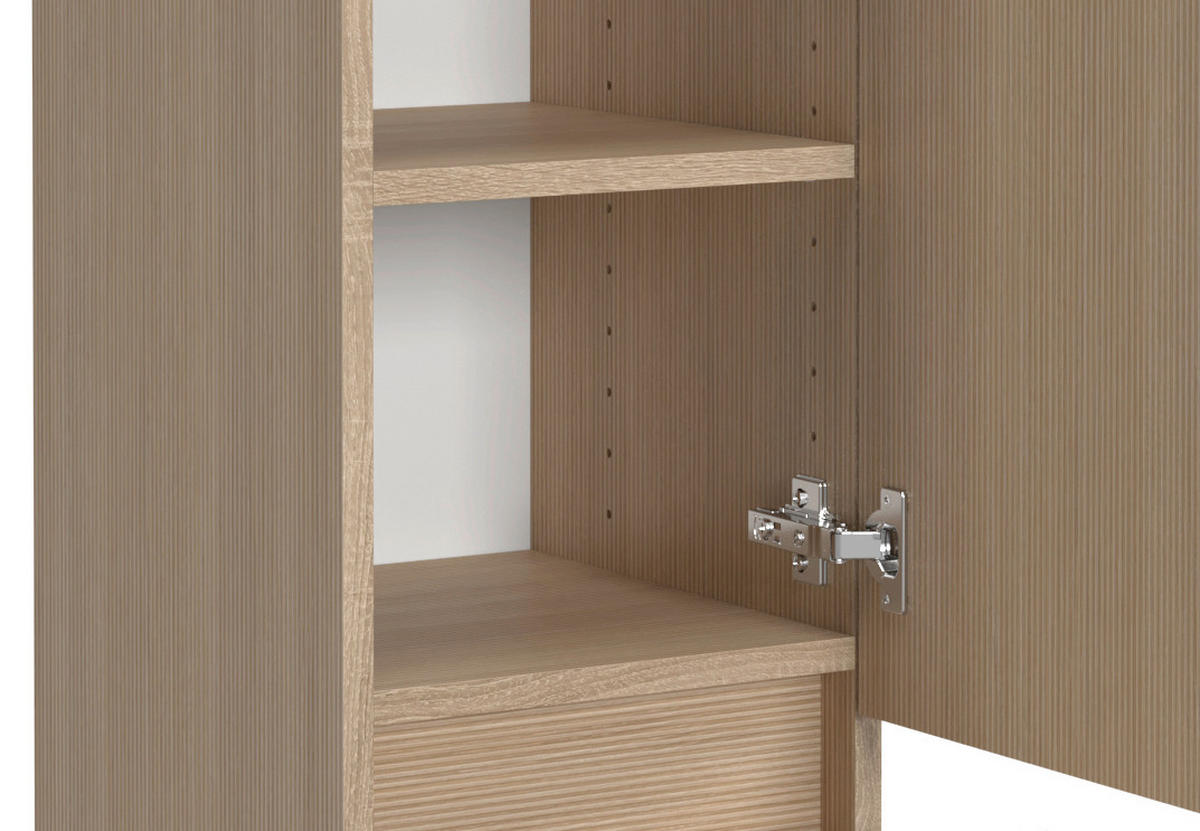 MIDISCHRANK 30/131/35 cm  - Sandfarben/Eichefarben, KONVENTIONELL, Holzwerkstoff/Kunststoff (30/131/35cm) - Xora