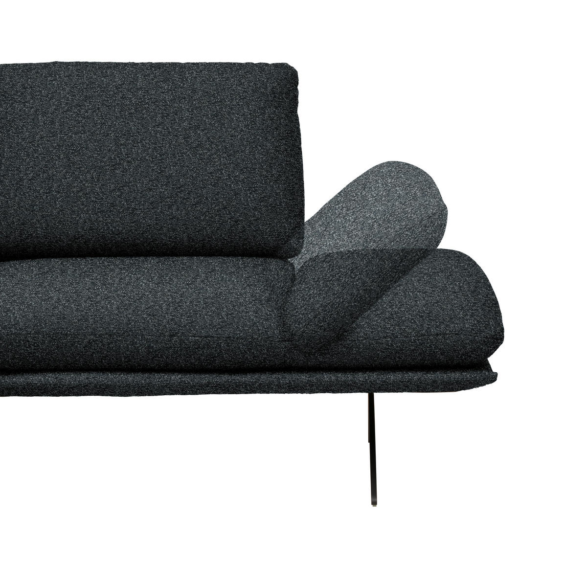 ECKSOFA Flachgewebe Anthrazit  - Anthrazit/Schwarz, Design, Textil/Metall (155/234cm) - Dieter Knoll