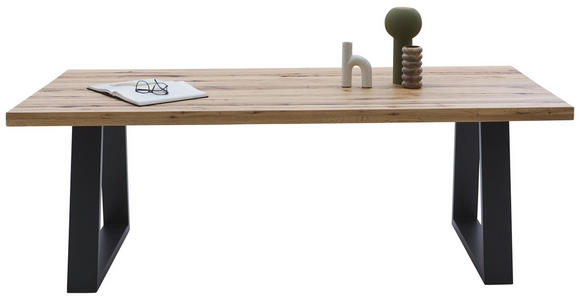 ESSTISCH in Holz, Metall 220/100/76 cm  - Wildeiche/Anthrazit, Design, Holz/Metall (220/100/76cm) - Waldwelt