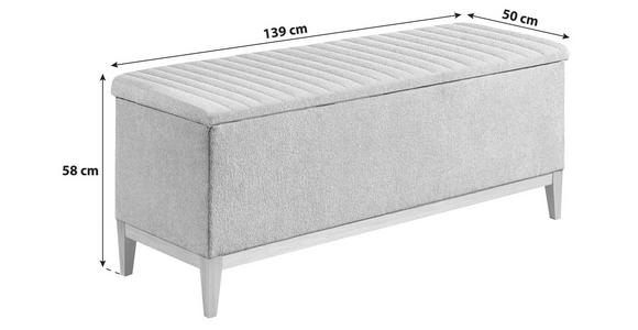 BETTBANK Webstoff Mintgrün  - Eichefarben/Mintgrün, KONVENTIONELL, Holz/Textil (139/58/50cm) - Carryhome