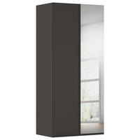 DREHTÜRENSCHRANK Graphitfarben  - Chromfarben/Edelstahlfarben, Basics, Glas/Holzwerkstoff (101/235/61cm) - Novel