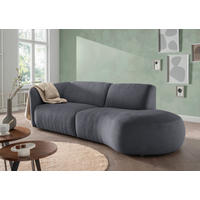 ECKSOFA in Mikrofaser Anthrazit  - Anthrazit/Schwarz, Modern, Kunststoff/Textil (238/107cm) - Livetastic