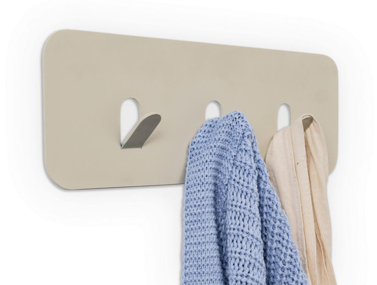 HAKENLEISTE  in Creme  - Creme, Design, Metall (30/10/3cm) - Xora