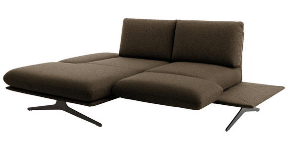 ECKSOFA  in Flachgewebe Dunkelbraun  155/234 cm  - Dunkelbraun/Schwarz, Design, Textil/Metall (155/234cm) - Dieter Knoll