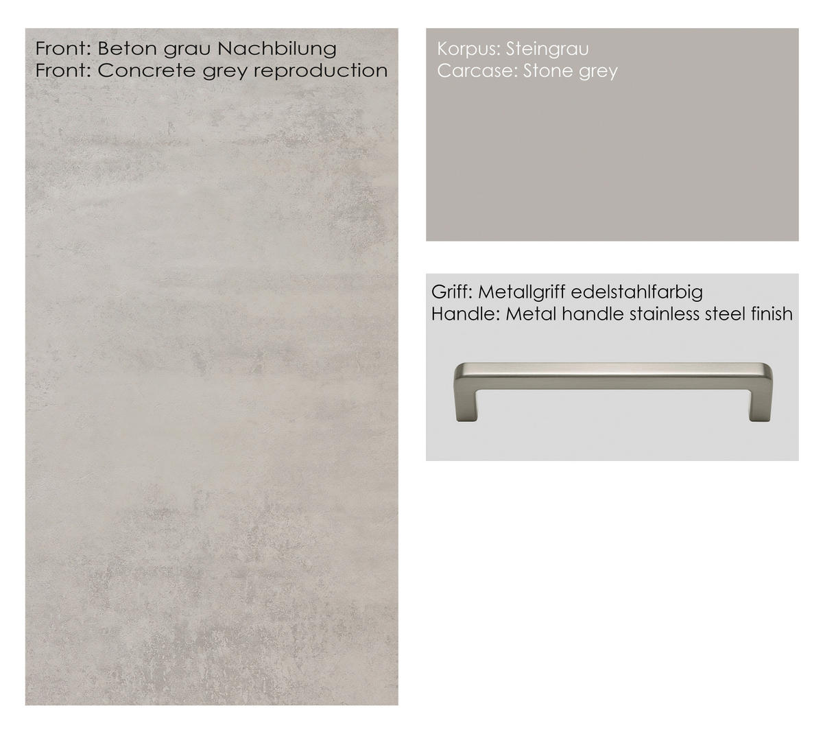 GERÄTEUMBAUSCHRANK 60/216,6/58 cm  in Hellgrau  - Edelstahlfarben/Hellgrau, MODERN, Holzwerkstoff/Metall (60/216,6/58cm) - Nobilia