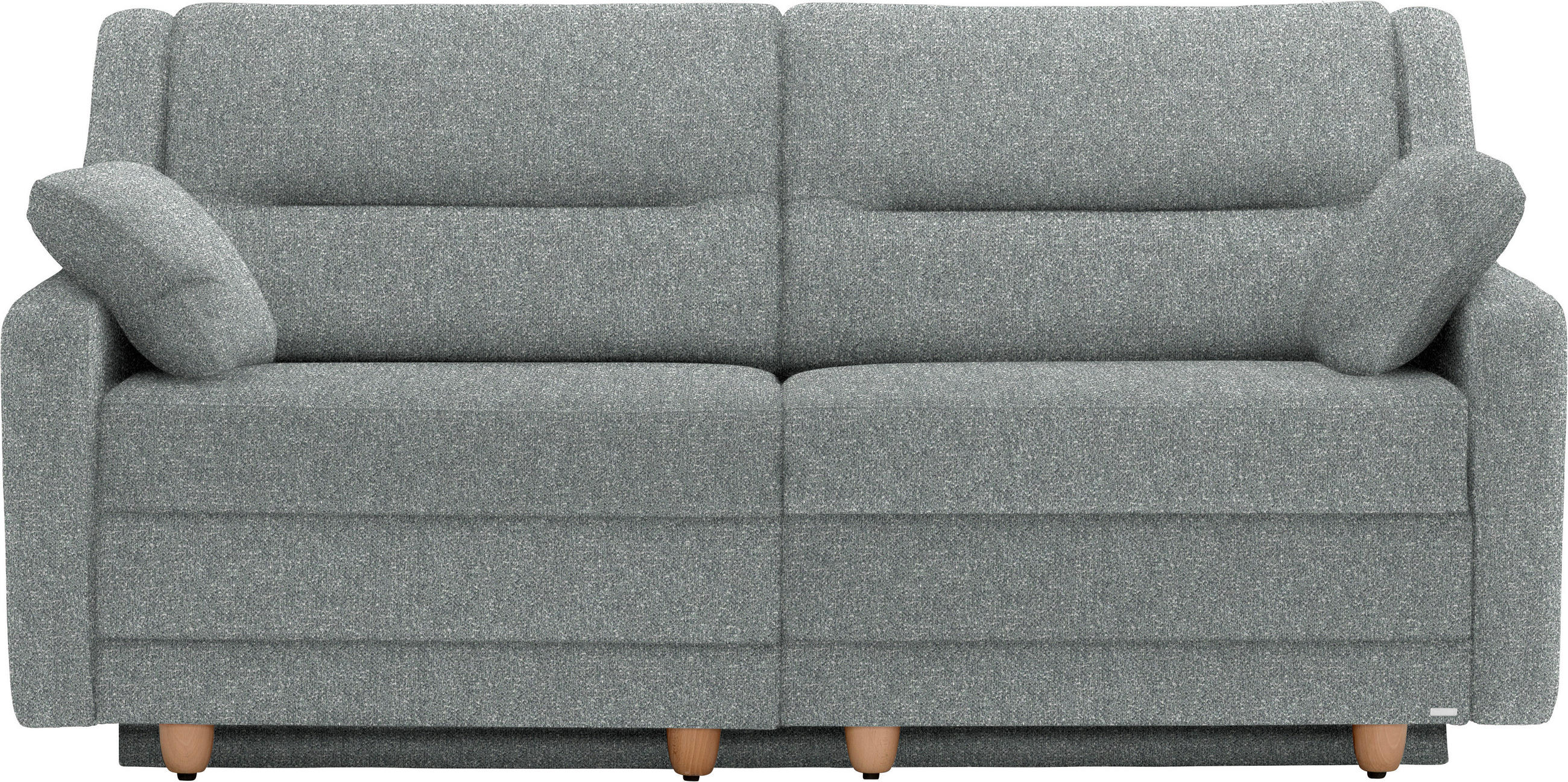 SCHLAFSOFA  in Mikrovelours Graugrün  - Buchefarben/Graugrün, KONVENTIONELL, Holz/Textil (184/88/91cm) - Sedda