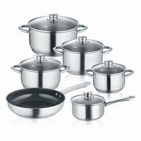 KOCHTOPFSET Lumina 6-teilig  - Edelstahlfarben, Basics, Metall (54,5/31/28,50cm) - Berndes