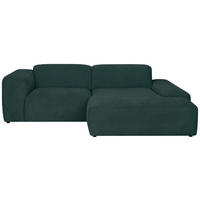 ECKSOFA HANNAH Grün Cord  - Schwarz/Grün, Design, Kunststoff/Textil (252/170cm) - MID.YOU
