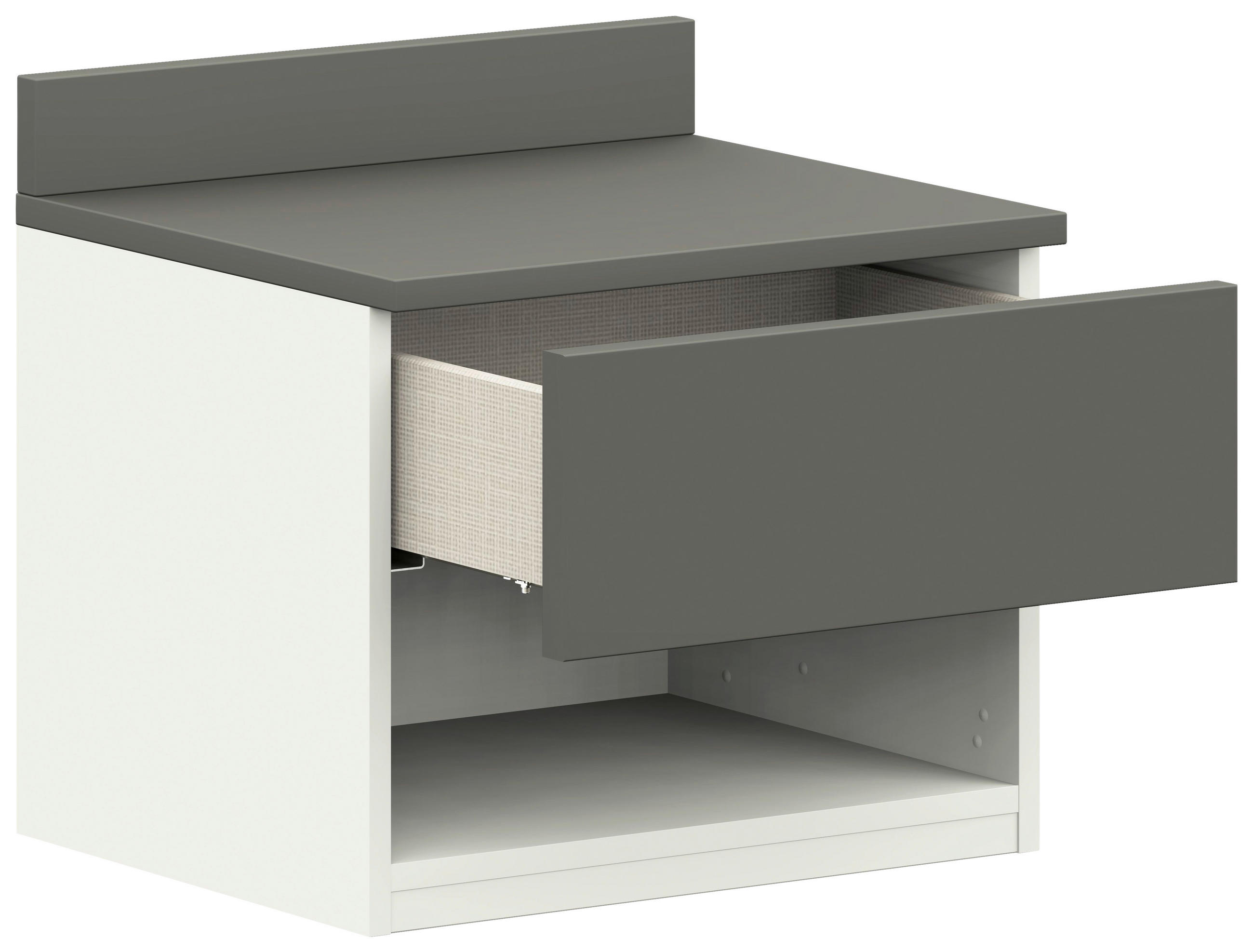 NACHTSCHRANK 50/45/35 cm  - Graphitfarben/Weiß, KONVENTIONELL, Holzwerkstoff (50/45/35cm) - Cantus