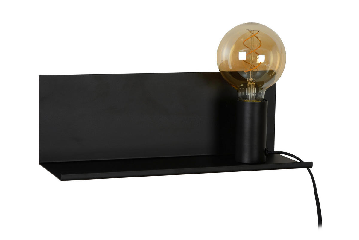 WANDLEUCHTE Sebo 37/12.5/13 cm   - Schwarz, Design, Metall (37/12.5/13cm) - Lucide