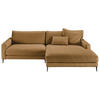 ECKSOFA in Flachgewebe Currygelb  - Currygelb/Schwarz, Design, Textil/Metall (272/190cm) - Lomoco
