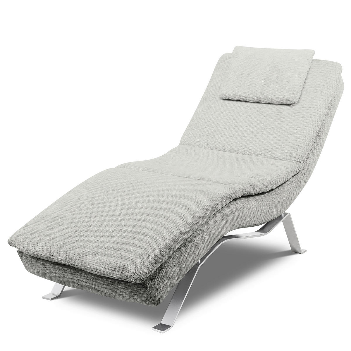RELAXLIEGE in Chenille Grau  - Silberfarben/Grau, Design, Textil/Metall (65/95/171cm) - Celina Home