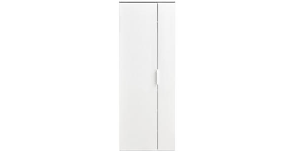 GARDEROBENSCHRANK 70/188/35 cm - Alufarben/Weiß, Design, Holzwerkstoff/Metall (70/188/35cm) - Carryhome
