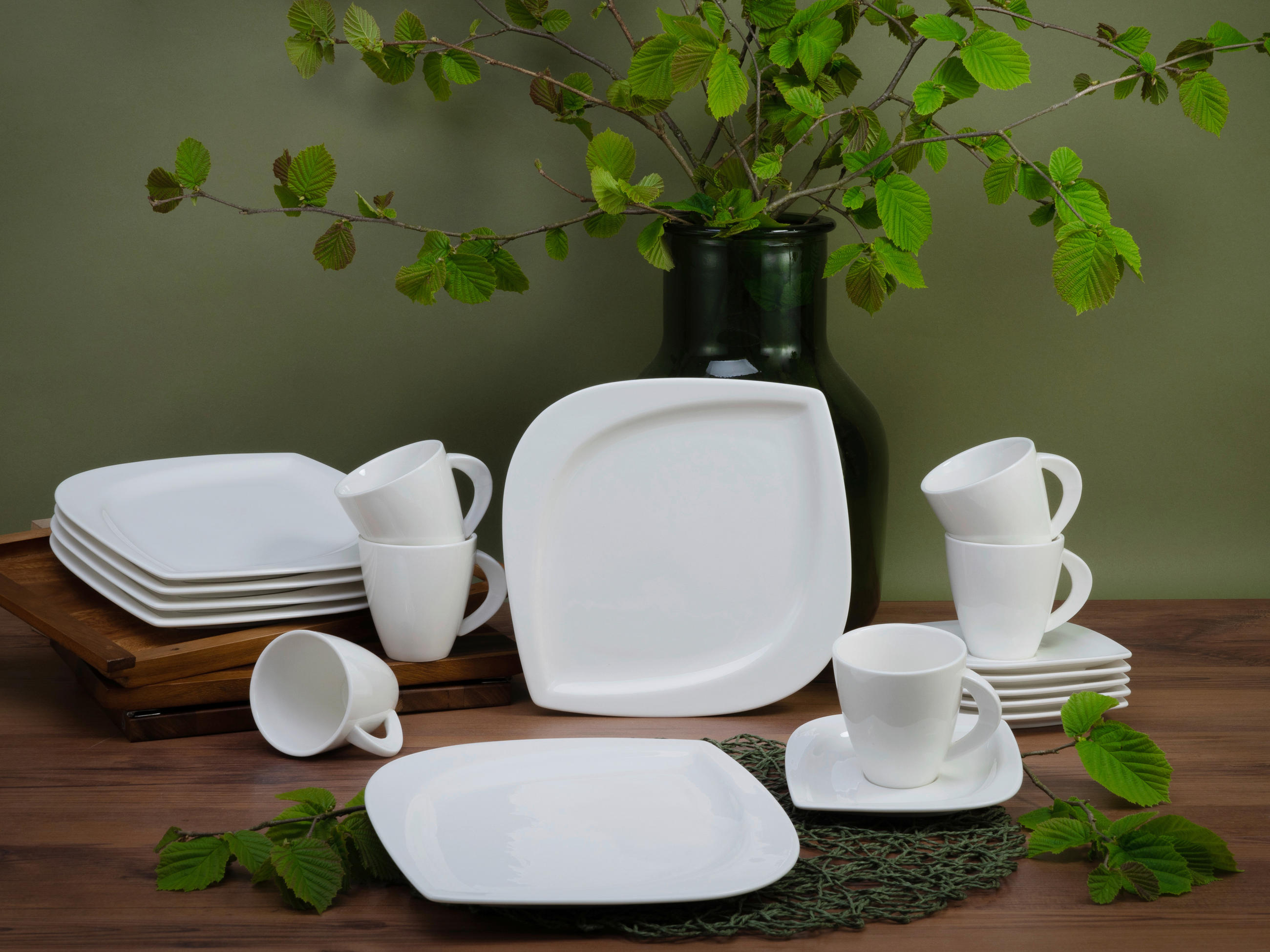 KAFFESERVIS Melbourne 18 delar  - cremefärgad, Basics, keramik (31/27/32cm) - Creatable