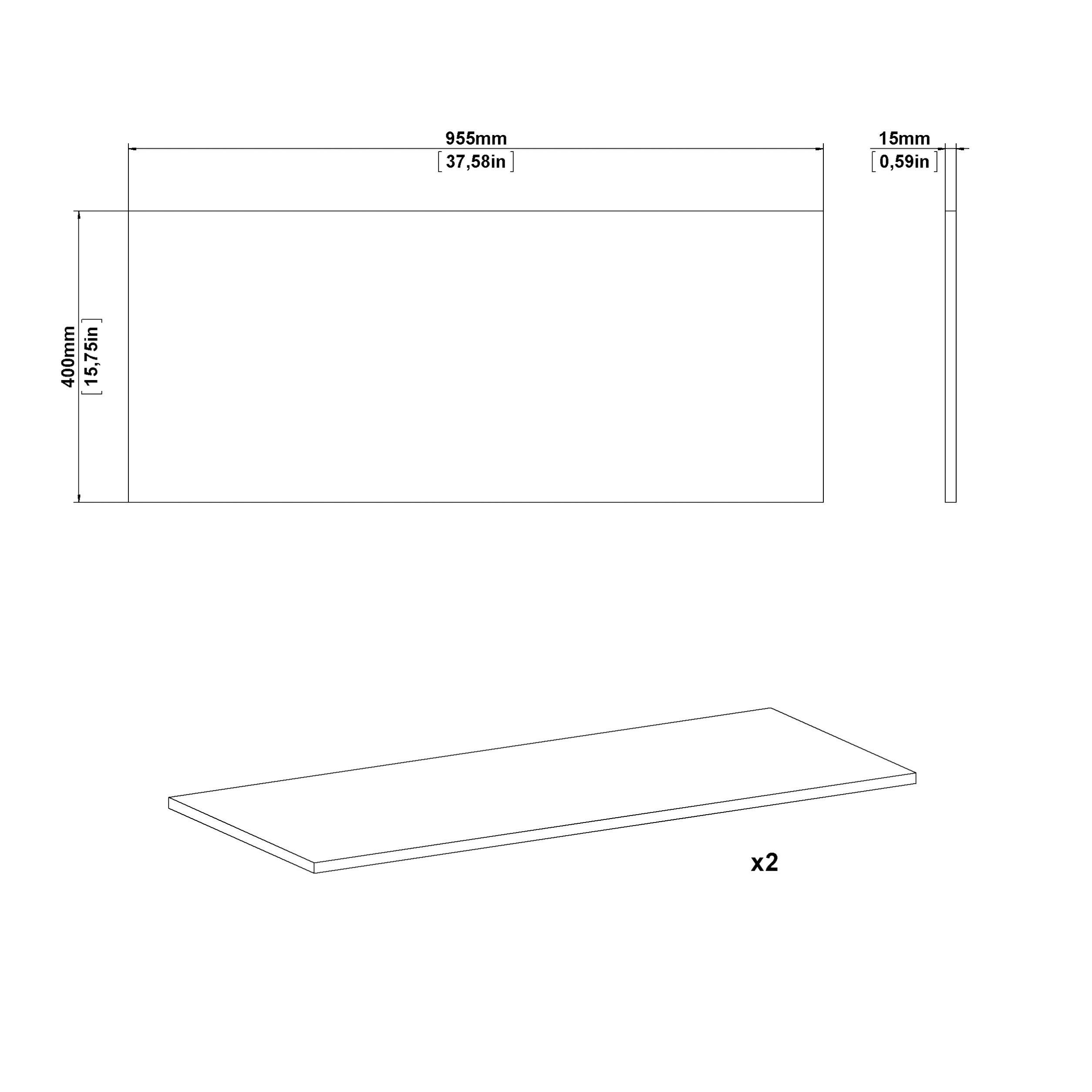 EINLEGEBODEN 95,5/1,5/40 cm Weiß  - Weiß, MODERN, Holzwerkstoff/Metall (95,5/1,5/40cm) - MID.YOU