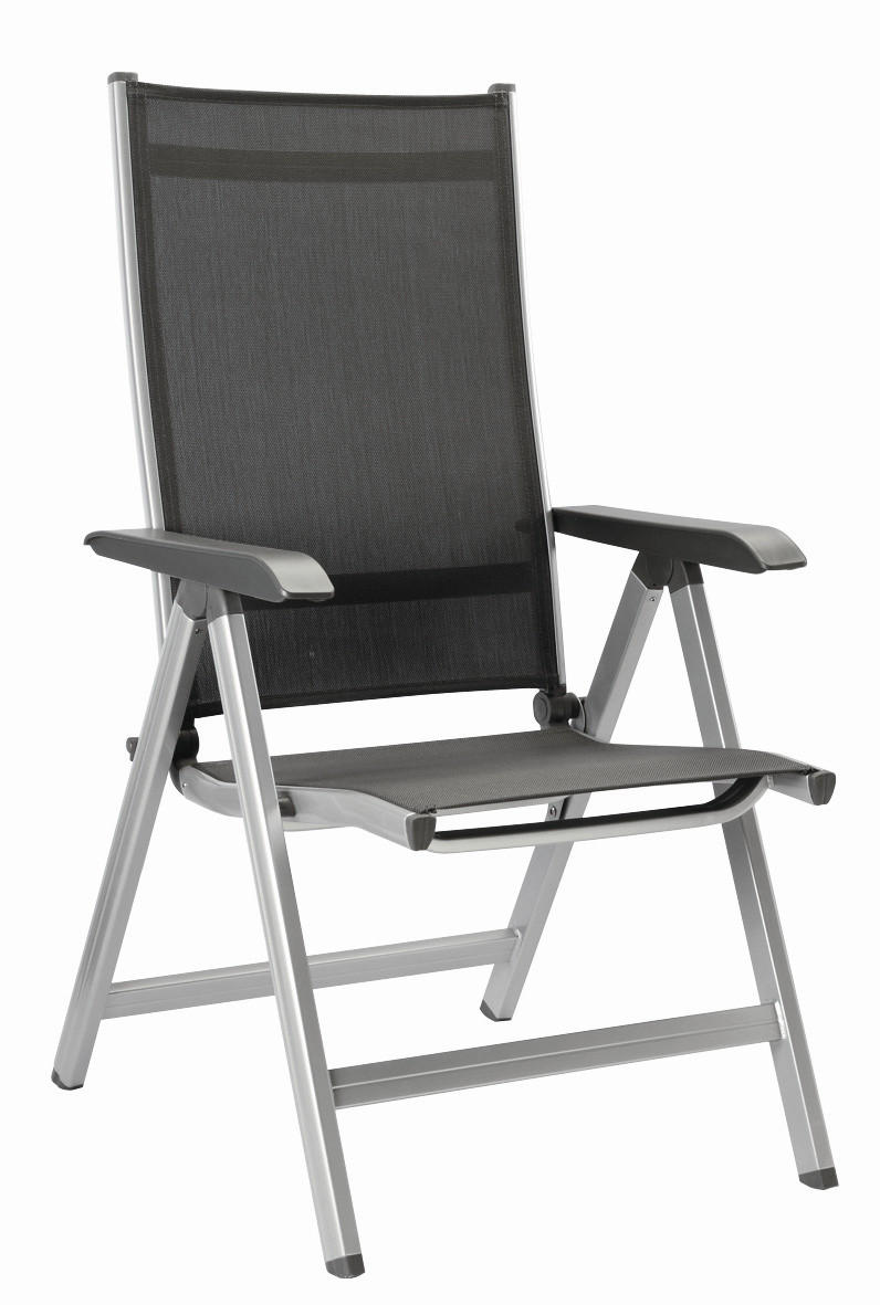 GARTENKLAPPSESSEL Aluminium Anthrazit, Silberfarben  - Anthrazit/Silberfarben, Basics, Textil/Metall (65/109/61cm) - Kettler