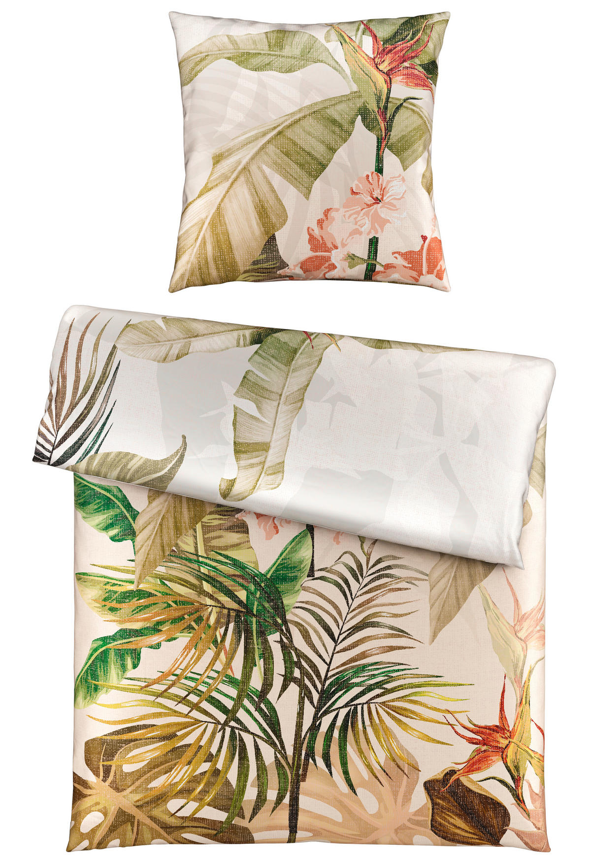 BETTWÄSCHE Satin 135/200 cm  - Grün, Basics, Textil (135/200cm) - Novel